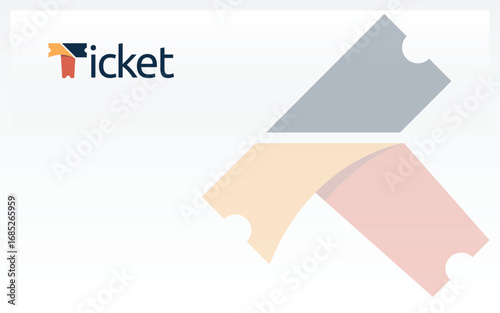 Wordmark logo icon is in the form of a ticket symbol in the letter T