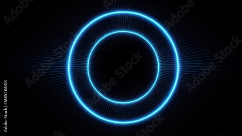 Blue neon circle illuminating the concept of ai activation radar for audience readiness detection and engagement