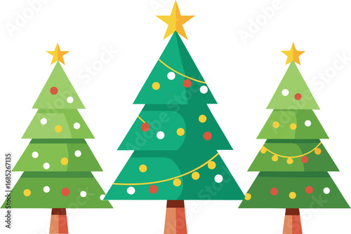 Christmas tree vector on transparent background