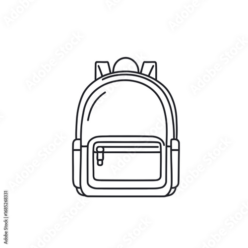 Vector illustration of a red travel bag or suitcase icon with a stamp