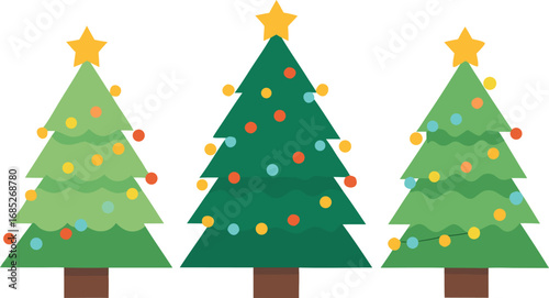 Christmas tree vector on transparent background
