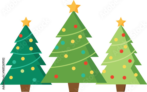 Christmas tree vector on transparent background