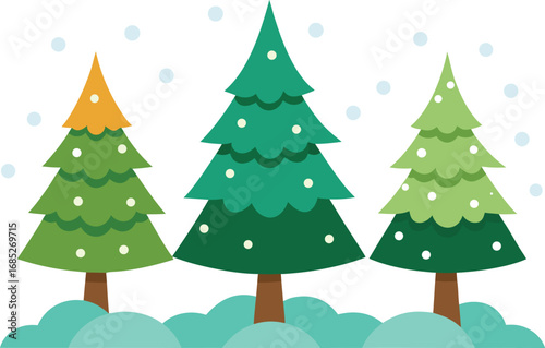 Christmas tree vector on transparent background
