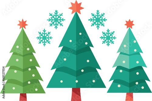 Christmas tree vector on transparent background