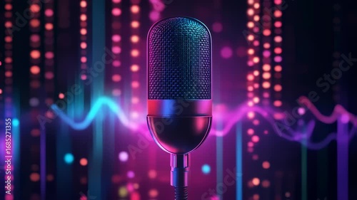 Dynamic Microphone with Vibrant Visuals for Podcast and Studio Recordings sessions
