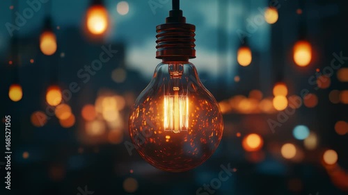 Edison bulb illumination displaying abstract backdrop illumination for diverse projects