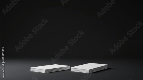 Dynamic Stacking: A Minimalist Animation of White Rectangles on a Dark Background