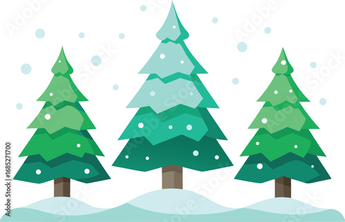 Christmas tree vector on transparent background