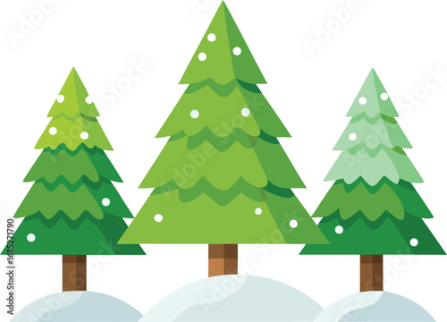 Christmas tree vector on transparent background