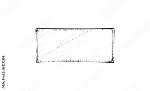 Blank rectangular chalkboard with hand-drawn sketch design. Vector retro hand drawn illustration