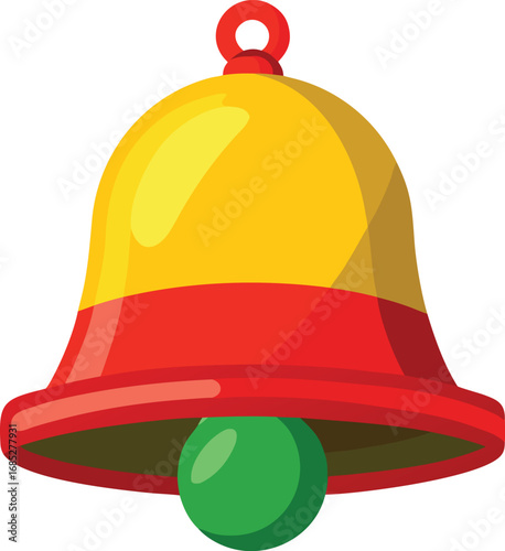 Merry christmas bells vector design on transparent background