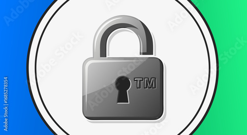 Secure your brand with this trademark protected lock, convey trust and safety, perfect for legal and business applications, convey a professional image
