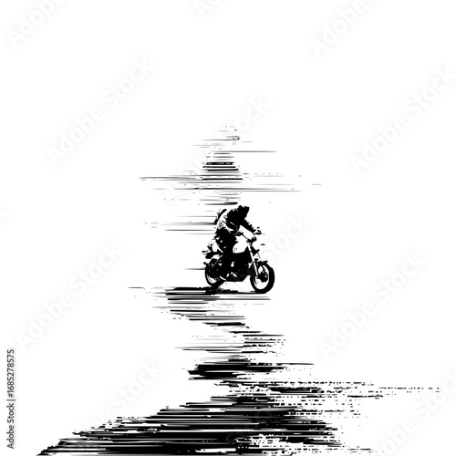 Motorcycle rider silhouette art print poster design for bike enthusiasts and graphic design lovers alike