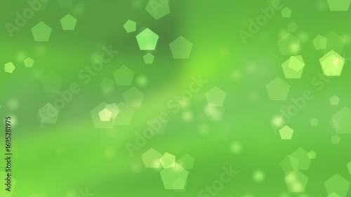 Abstract  Pentagon Green Background. Loop