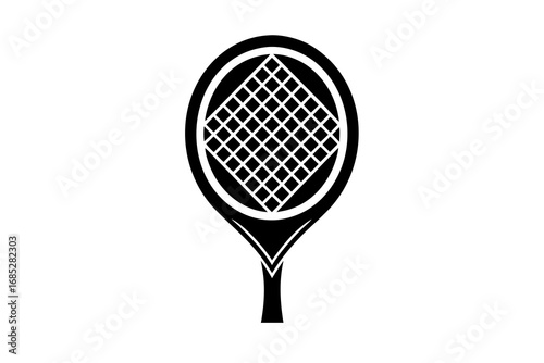 Tennis Racket Silhouette: Sporty & Modern Design Element for Athletes & Fans