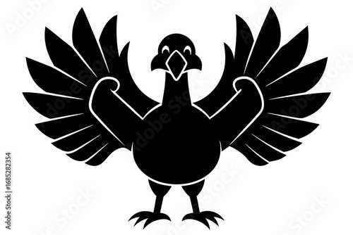 Spreading Wings Bird Silhouette: Majestic & Playful Avian Logo Design