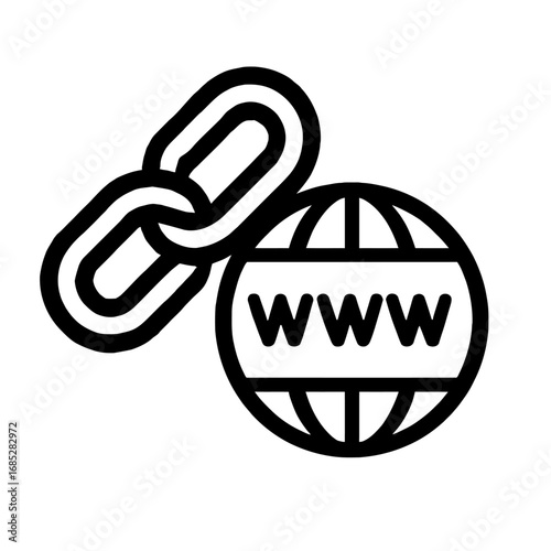 Global Internet Link Icon: Connecting Websites Worldwide with Hyperlinks, SEO, and Digital Presence – Essential for Online Communication, Network Access, and Information Sharing on the WWW.