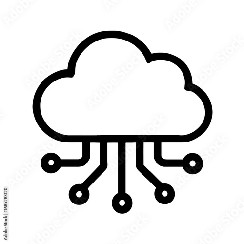 Cloud Computing Connectivity Icon Representing Modern Digital Infrastructure, Data Storage, Network Integration, IoT Ecosystems, Distributed Systems, and Advanced Technology Solutions for Scalable IT 