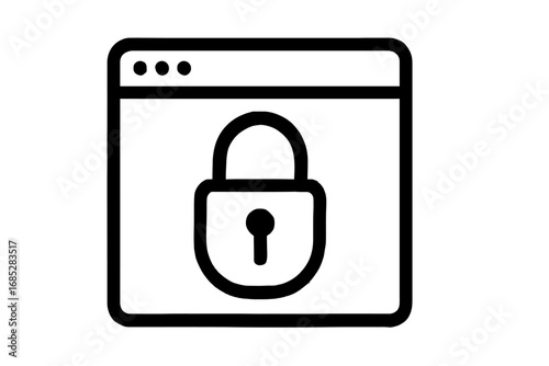 Secure Browser Window with Padlock Icon signifying robust online data security, web privacy, encrypted connections, HTTPS protocol, safe internet browsing, digital protection, confidentiality, protect