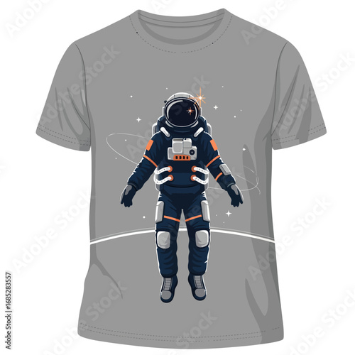 minimal space astronaut floating t-shirt design vector illustration