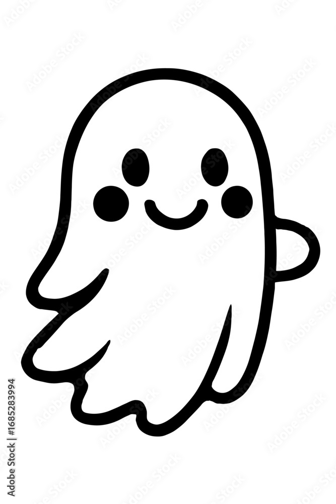 Adorable Smiling Cartoon Ghost Illustration: A friendly, kawaii, simple, cheerful apparition for Halloween decor, kids' projects, spooky season designs, cute digital art, and playful ghost themes. Adorable Smiling Cartoon Ghost Illustration: A friendly, kawaii, simple, cheerful apparition for Halloween decor, kids' projects, spooky season designs, cute digital art, and playful ghost themes.