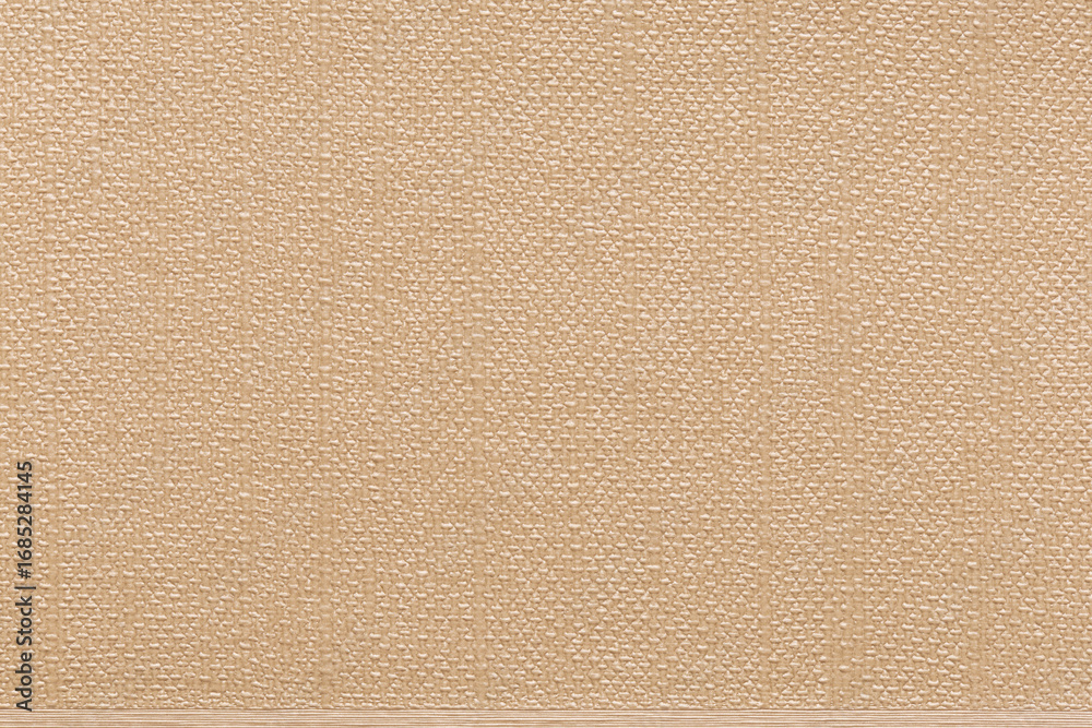 Fototapeta premium Champagne gold striped textured wallpaper with wood skirting board