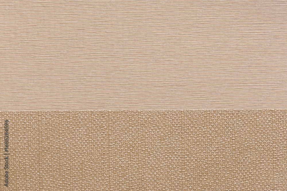 Fototapeta premium Two tone beige textured wallpaper with fine lines and woven pattern