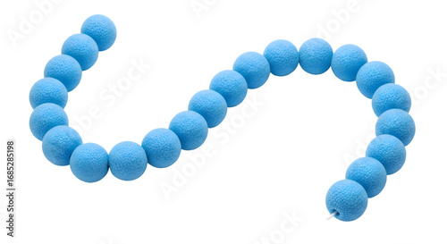 blue plastic beads