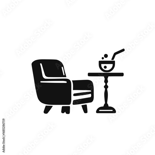 A stylish black ergonomic leather office armchair is isolated, nobody is sitting in the comfortable chair with wheels