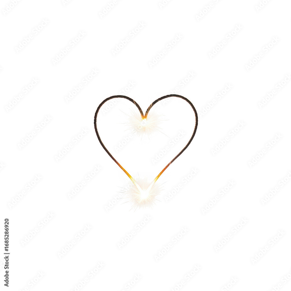 Fototapeta premium Glowing heart with light bursts, love symbol, valentine's day decoration, romantic element, heart shape, light effect isolated on transparent background