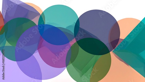 Abstract geometric shapes in overlapping circles and triangles