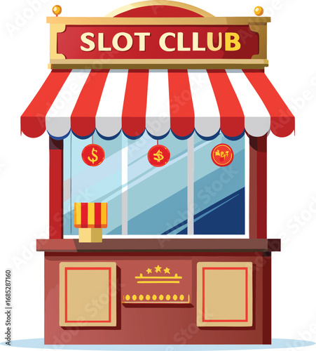 Vector illustration of a slot club booth
