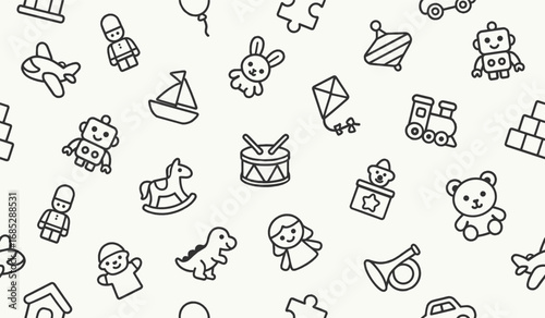 Cute toys pattern background vector design