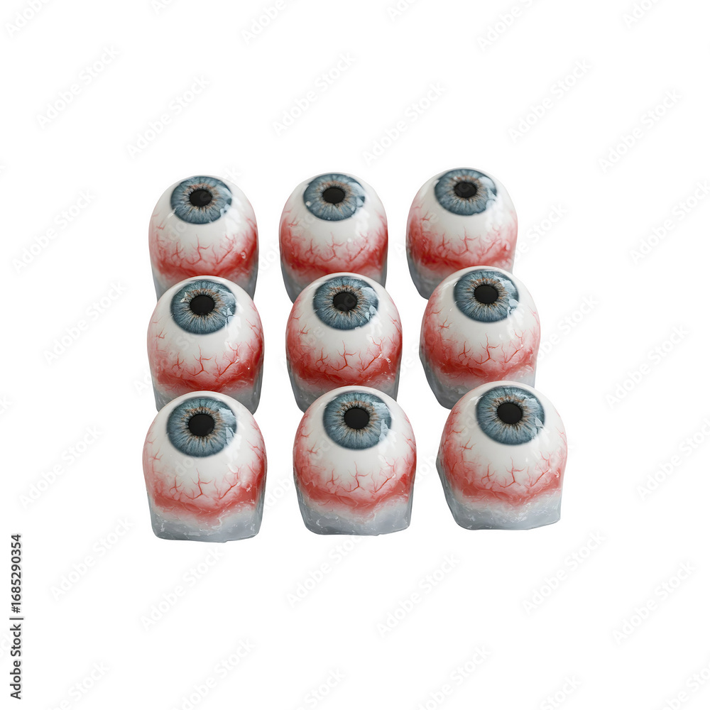 Fototapeta premium Multiple Creepy Eyeballs Stacked Together for HorrorMedical Creepy Halloween Concept