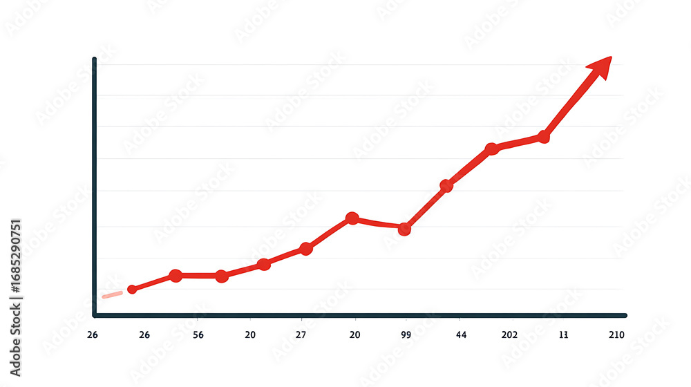 Obraz premium A graph showing a steady increase in profitability over time
