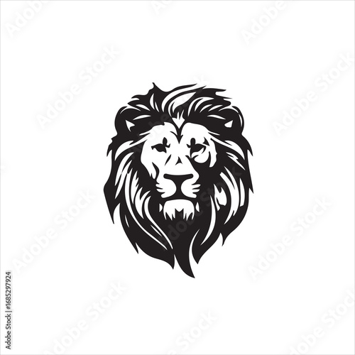 Wallpaper Mural Silhouette of a lion head isolated on white background Torontodigital.ca