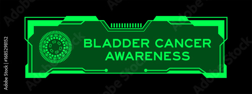 Canvastavla Green color of futuristic hud banner that have word bladder cancer awareness on