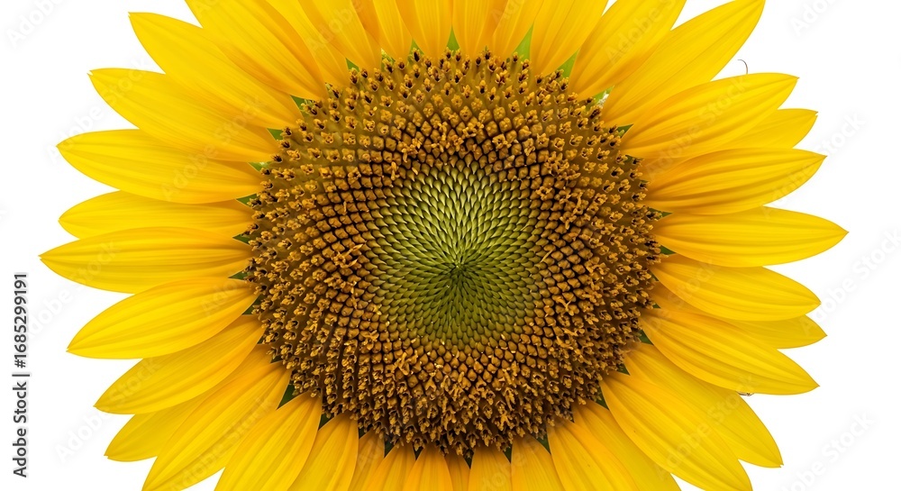 Fototapeta premium Macro Photography of Sunflower Center with Bright Yellow Petals 
