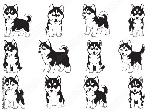 BABY SIBERIAN HUSKY SILHOUETTE