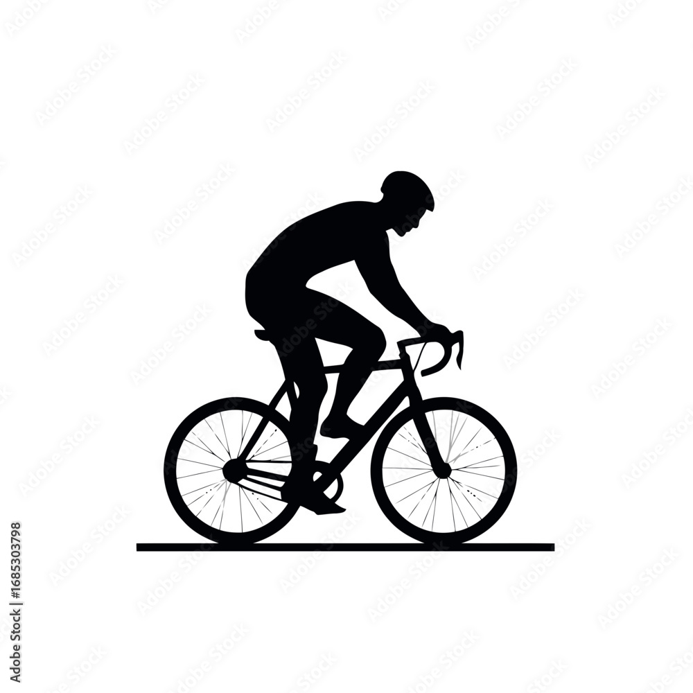 custom made wallpaper toronto digitalBlack vector illustration of a person riding a bicycle, perfect for describing a cyclist silhouette