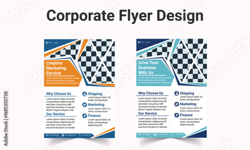 Corporate business flyer template design set 