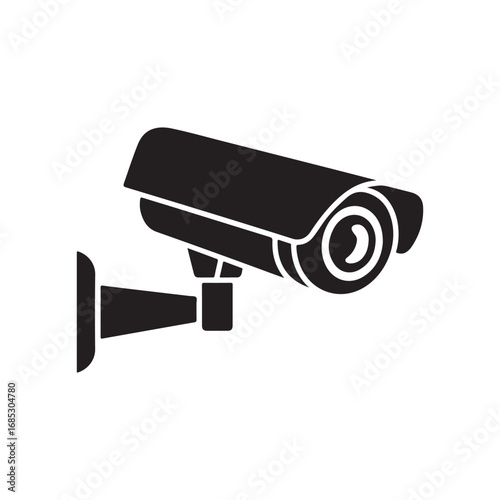 Security camera mounted on wall for surveillance and monitoring home business protection vector