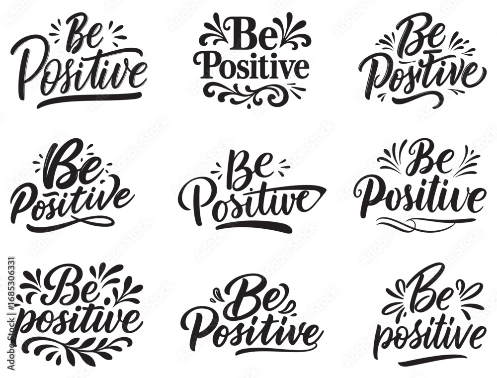Fototapeta premium BE POSITIVE TYPOGRAPHY