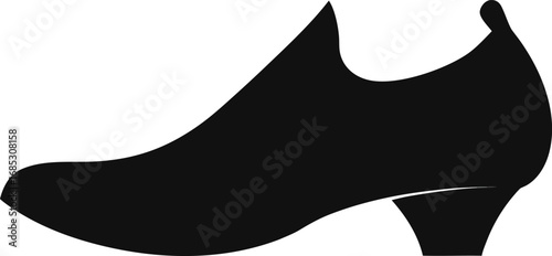 Black women's low-heeled shoe vector