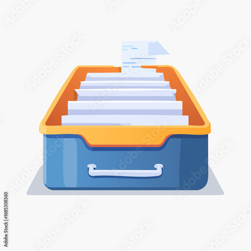Organized Filing Drawer With Documents