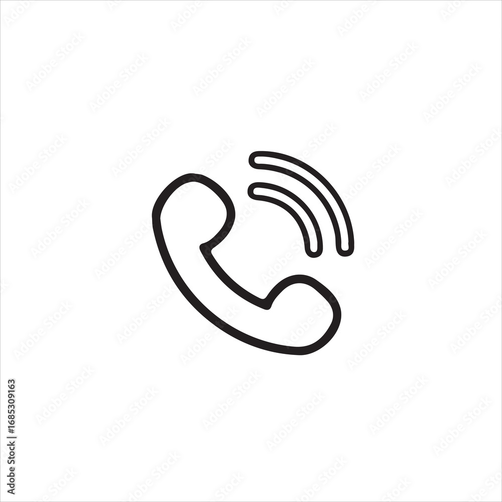 Obraz premium Phone icon with sound waves isolated on white background for web or app use
