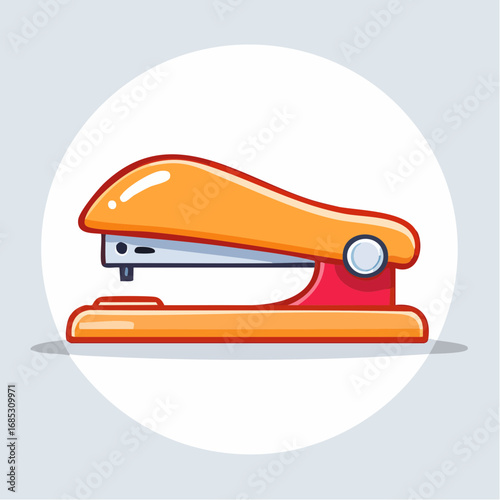 Orange Stapler Illustration