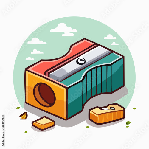 Colorful Pencil Sharpener Illustration