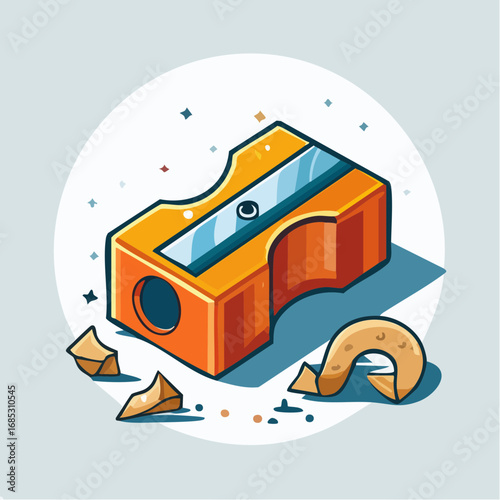 Orange Pencil Sharpener Illustration