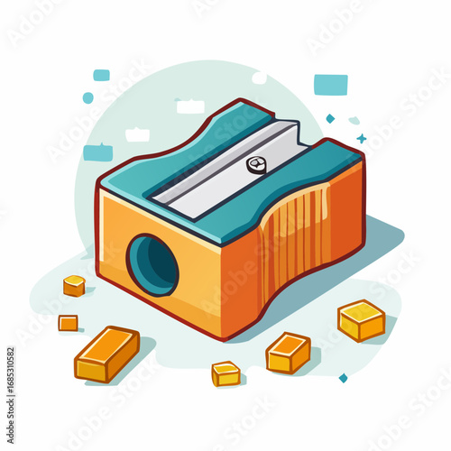 Stylized Pencil Sharpener Illustration